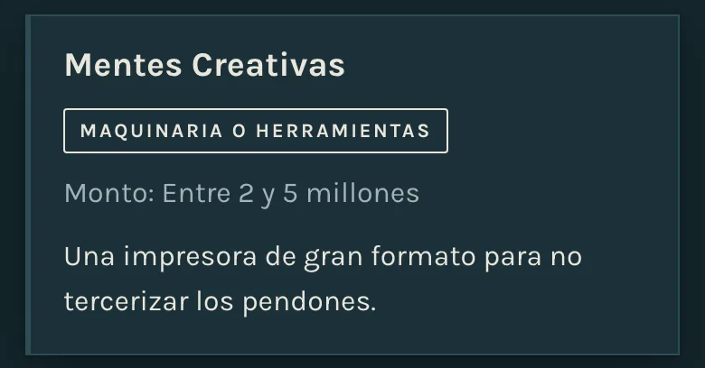 Un reto en la pestaña Retos